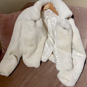 BLANKNYC Faux Fur White Coat